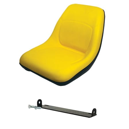 Aic Replacement Parts Yellow High Back Seat w/ Pivot Rod Bracket Fits John Deere 856 955 2210 B1AM116408-SeatKit